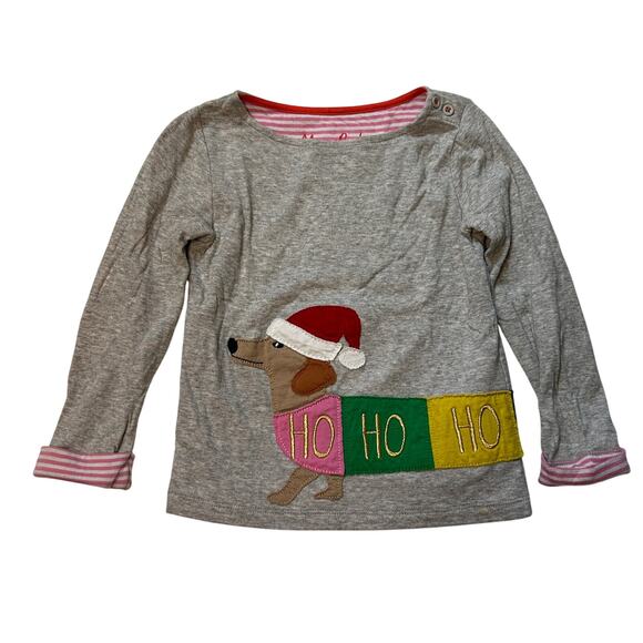 Mini Boden "Ho Ho Ho" Holiday Dachshund Shirt - 3-4Y - Picture 1 of 4